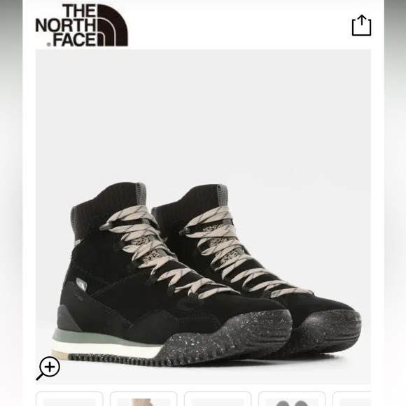 The North Face Men's Black and Green Sueded Waterproof Sneakers - Picture 1 of 9